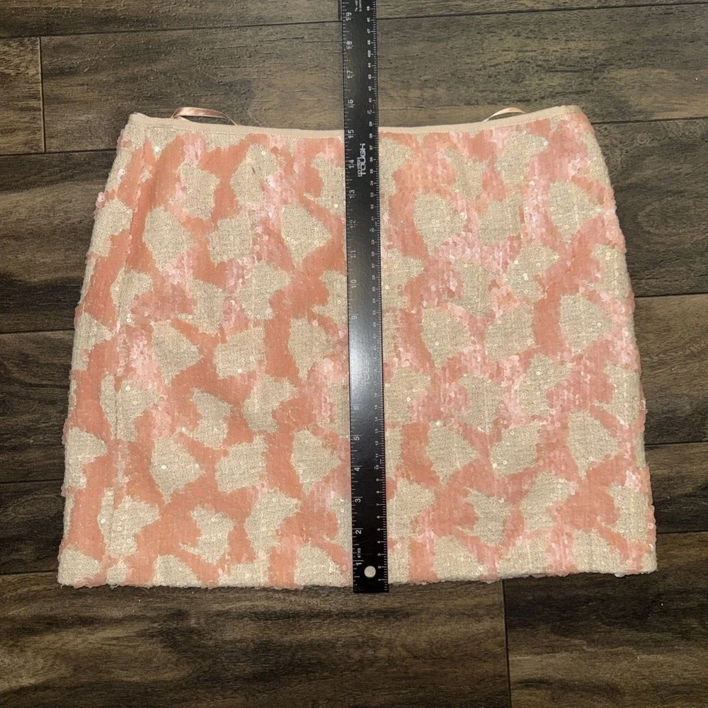 Banana Republic Sequin-Embellished Mini Skirt Women's Size 8 Pink & Beige